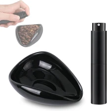 Coffee Bean Dosing Cup and Spray Bottle Kit - Ceramic Single Dosing Tray,Static 