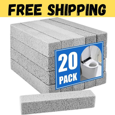 #ad 20Pack Pumice Stone for Toilet Cleaning Bowl StickPowerfully Cleans Hard Water $13.97