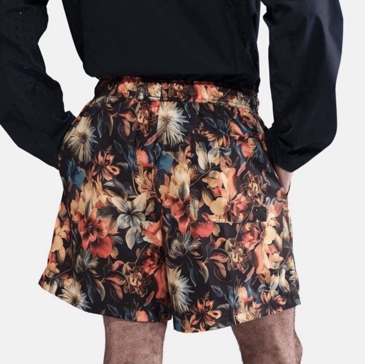 Nike Club Flow Mesh Lined Shorts Floral Above Knee Standard Fit
