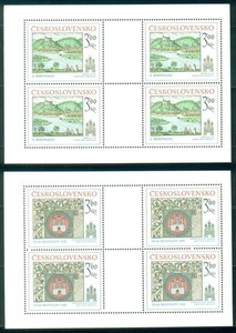 Czechoslovakia 1977 #2152-2153 sheets of four MNH Bratislava Type