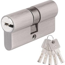 Schließzylinder Messing, Doppel Profil, 5 Schlüssel, Haustür, Sicherheitsschloss