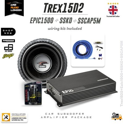 EPIC1500 1500W Monoblock Verstärker + TREX-15D2 15   SPL Sub + 5F Kondensator + Kabelsatz