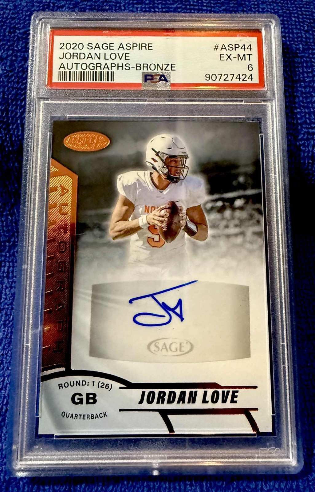 Jordan Love Sage Aspire Autographs #ASP44 Base