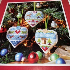 Weihnachten Herz Hänger Baumschmuck Kreuzstichkarte