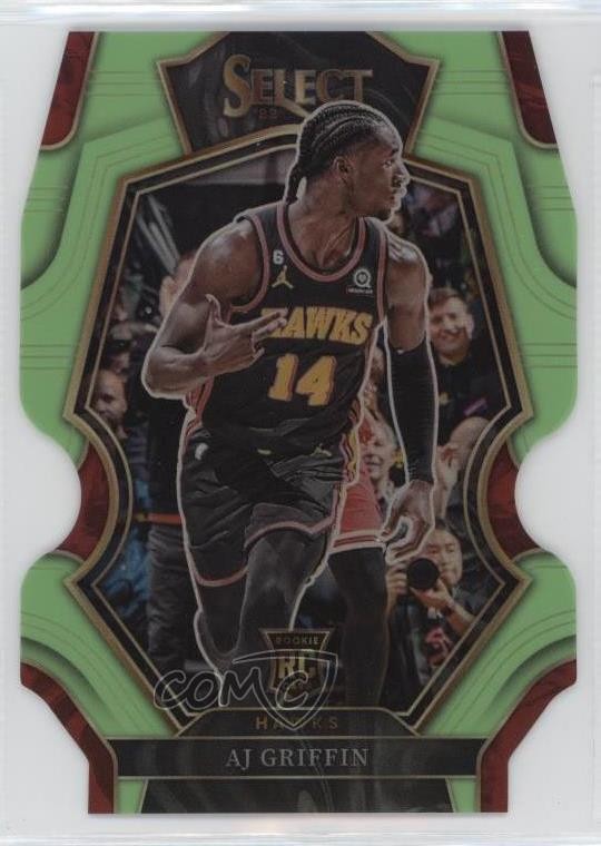 2022 Panini Select Premier Level Light Green Prizm Die-Cut 47/49 AJ Griffin 14p0
