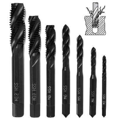 Tap Set, Spiralbohrer, HSS 6542, M3 M4 M5 M6 M8 M12, Metall Holz