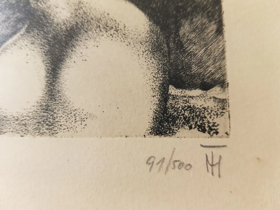 Richard Matouschek, Original Radierung, Stehender weiblicher Akt, signiert - Bild 4 von 4