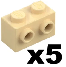 Lego 5 New Brick with 2 Studs on 1 Side Tan 1 x 2 Modified Part 11211 TN03