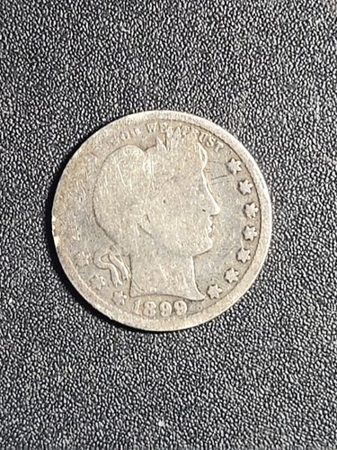 1899 U.S. Barber silver Quarter  -GOOD details (scratched obverse)   stk#Q63