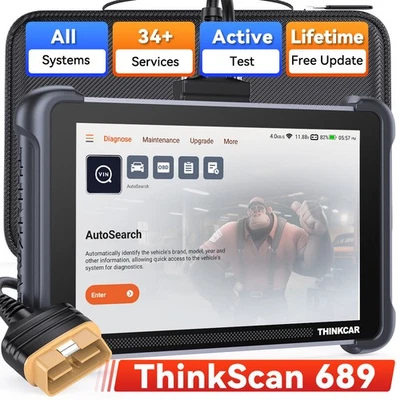 THINKCAR ThinkScan 689 Car Diagnostic Tool Bidirectional OBD2 Scanner CANFD&DoIP 34 Reset