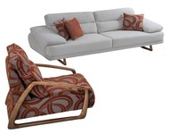 LuxuriöSe Sofagarnitur Designer 3-Sitzer Stoffsessel Wohnzimmer Set