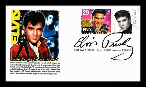 US COVER ELVIS PRESLEY MUSIC ICONS FIRST DAY ISSUE COMBO PANDA CACHET