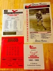 1992 Wheeling Thunderbirds ECHL Hockey Inaugural Game Lineup Card Poster Game #1