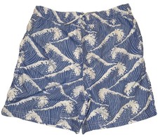 Janie And Jack Size 16 Boys Swim Shorts Blue Ocean Waves UV Recycled Fabric New