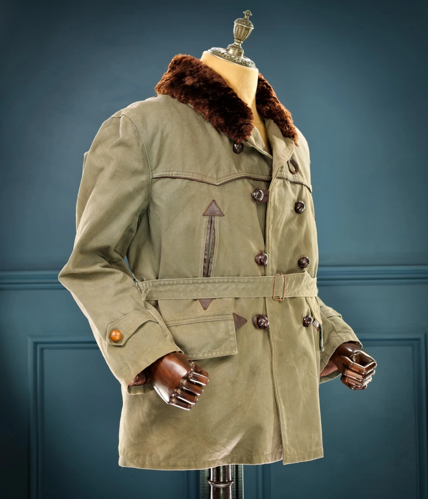 Vintage 1950s French ‘Canadienne’ Barnstormer Mackinaw Mouton Canvas Jacket “L” image 8