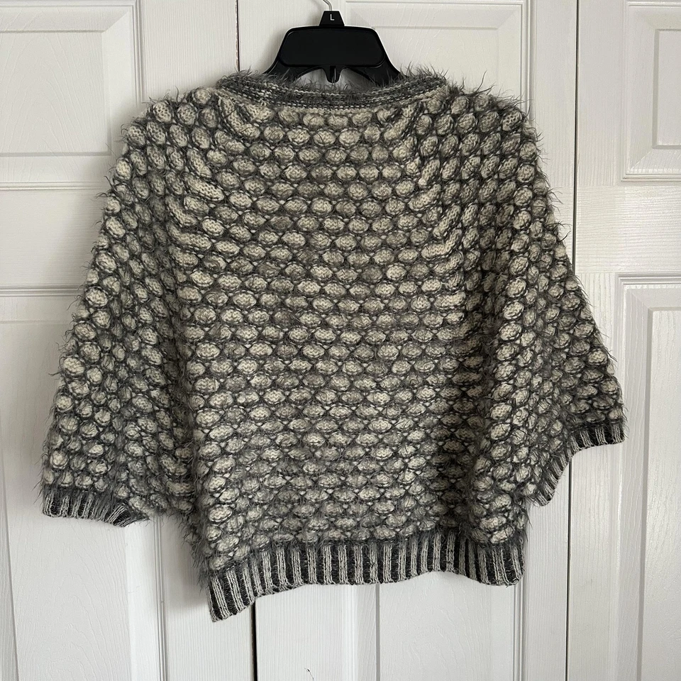 Anthropologie Moth Sweater Womens S Bubble Popcorn Knit Short Sleeve Angora Boho - Image 2 of 4