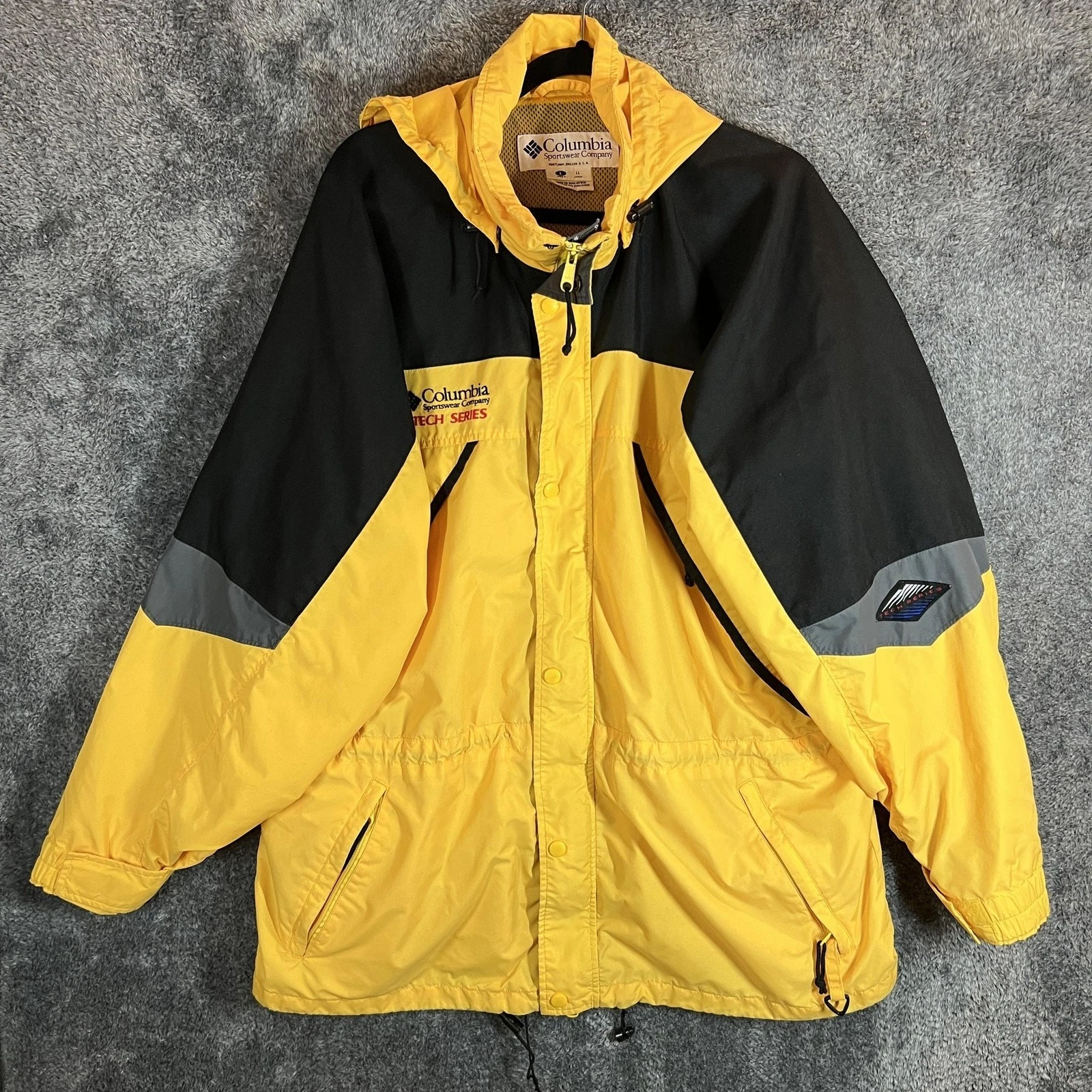 Vintage Columbia Jacket Mens Large Tech Series Hooded Windbreaker 90s