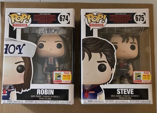 Funko LE 1800 SDCC Fundays Steve and Robin Stranger Things Ahoy Set of 2 (2018)