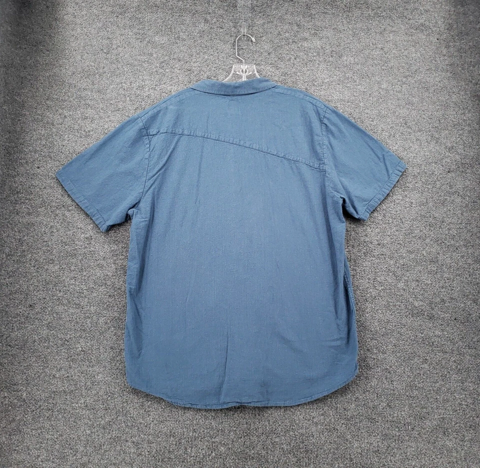 Volcom Button Up Shirt Mens 2XL XXL Blue Short Sleeve Pocket Collared Casual - Image 2 of 4