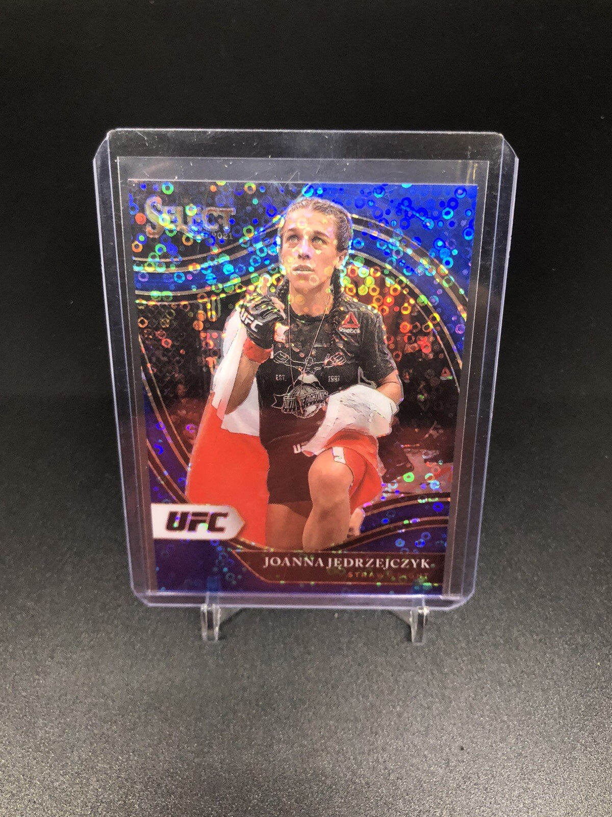 2021 Select UFC Joanna Jedrzejczyk Octagonside Blue Disco Prizm 37/99