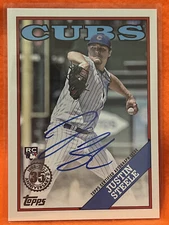 JUSTIN STEELE 2023 TOPPS BASEBALL 1988 RC ON CARD AUTO 88BA-JST CUBS