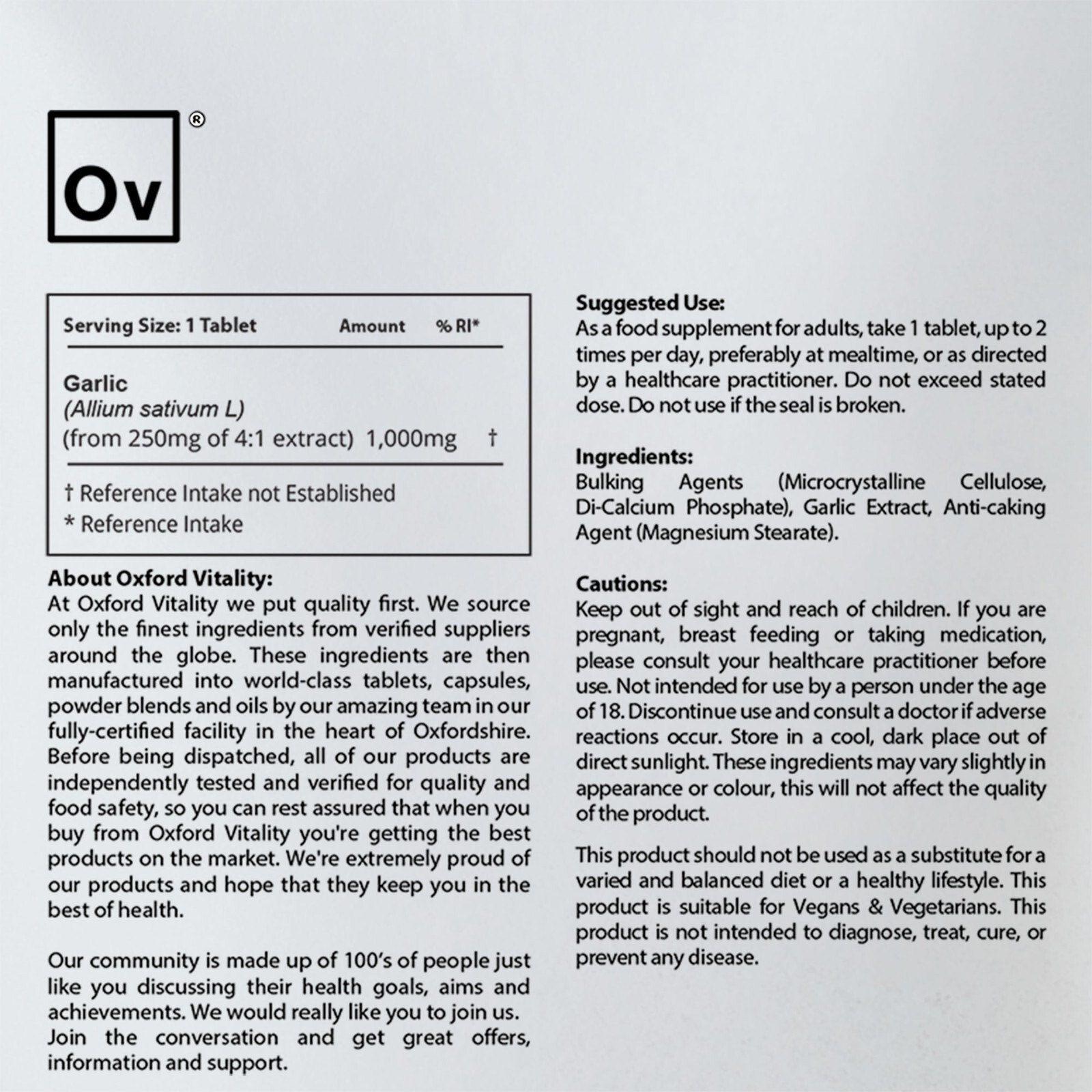 Garlic 1000mg Tablets eBay