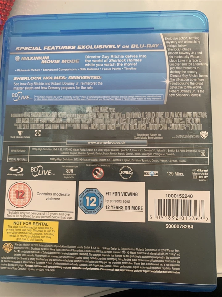 SHERLOCK HOLMES (Blu-ray,)  - Image 2 of 2