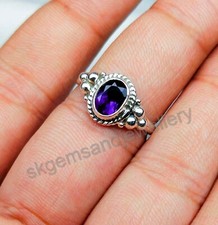 Natural Amethyst Ring 925 Sterling Silver Ring February Birthstone Ring Jewelry