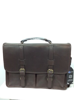 AmeriLeather Partner Leather Briefcase Bag Dark Brown One Size