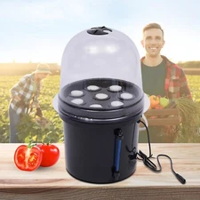 PP Hydroponics Seedling & Cloning System Aeroponic Propagation Kit 8 Plant Sites