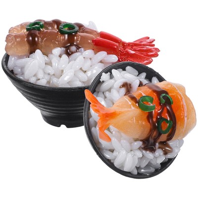  2 Pcs Spiel Restaurant Simulierter Sushi-Reis Dekorative Küchenmodelle