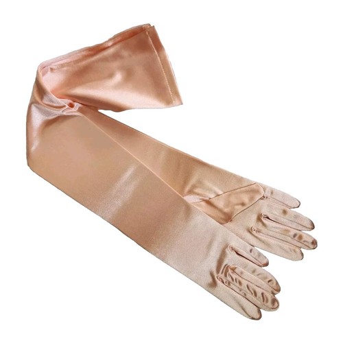 Vtg Long Satin Opera Gloves 6 Formal Elegant Evening Wear  display picture 2