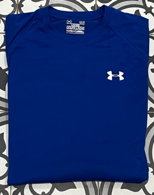 Under Armour Blue Long Sleeve Heat Gear Athletic Workout Top