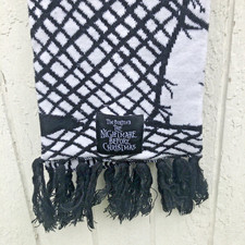 Disney THE NIGHTMARE BEFORE CHRISTMAS Winter Scarf JACK SKELTON BLACK WHITE