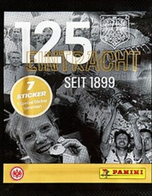 125 Jahre EINTRACHT FRANKFURT - 1 ungeöffnete Tüte (7 Sticker)  PANINI