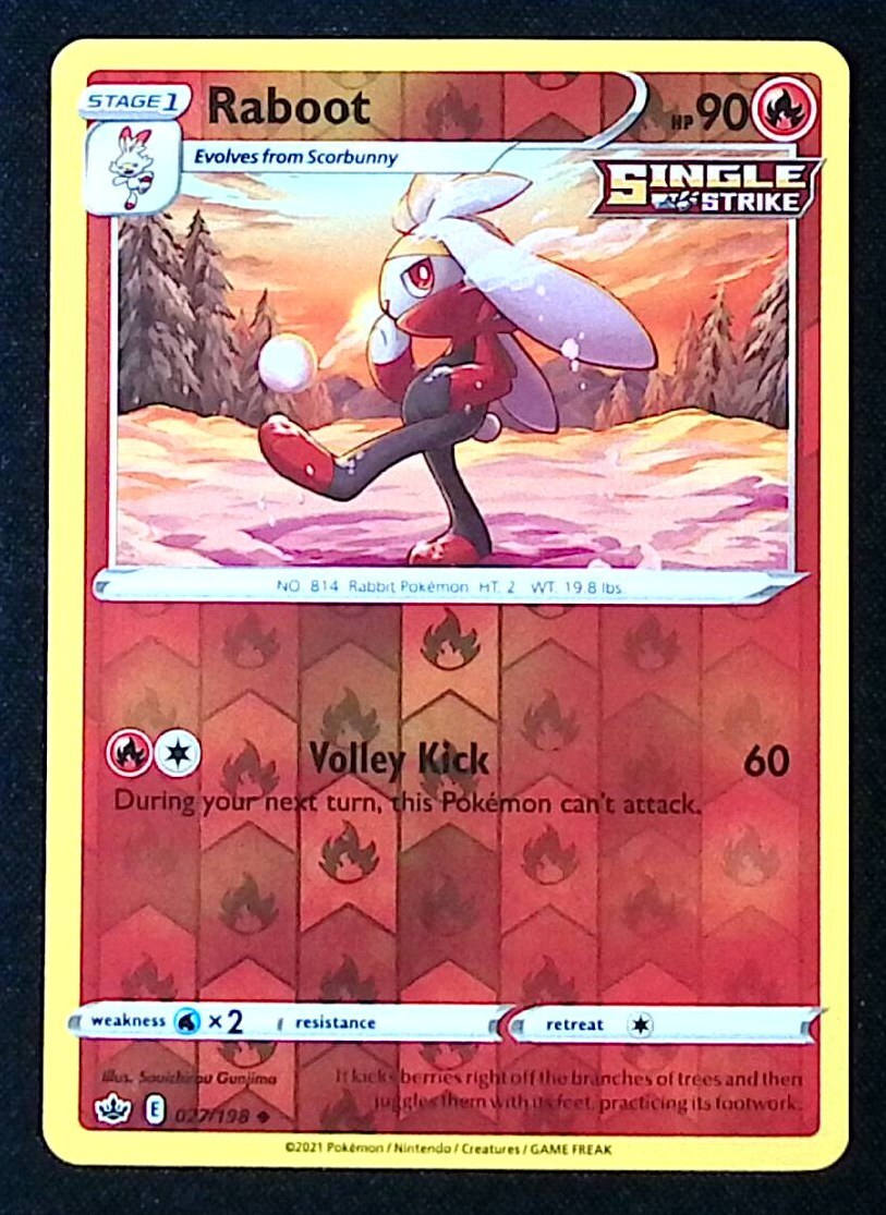 Raboot Reverse Holo 27/198 - Pokemon Chilling Reign - NM