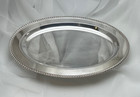 Vintage English Silver Manu. Co. Footed Oval Silver Plate Dish Tray 15.75"
