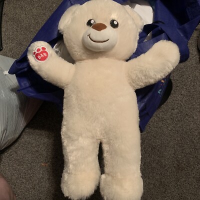 Build A Bear B.A.B 16'' Plush Toy preloved w/ a red paw print see tags more info.