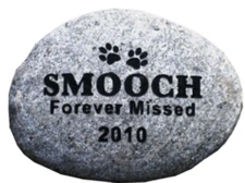 pet memorial grave marker -10" personalized - custom engraved - river rocks