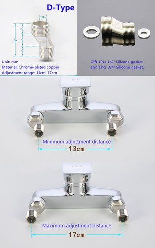 2Pcs 1/2"-3/4" Male Eccentric Tap Reducer Shower Pipe Reducing Dog Leg Fittings - Picture 4 of 13
