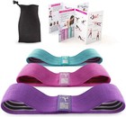 Fabric Resistance Bands Set of 3 Premium Booty Bands for Glutes,Hips Legs,Includ