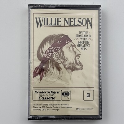 Willie Nelson On The Road Again With 60 Of His Greatest Hits 3 Cassette Tape New