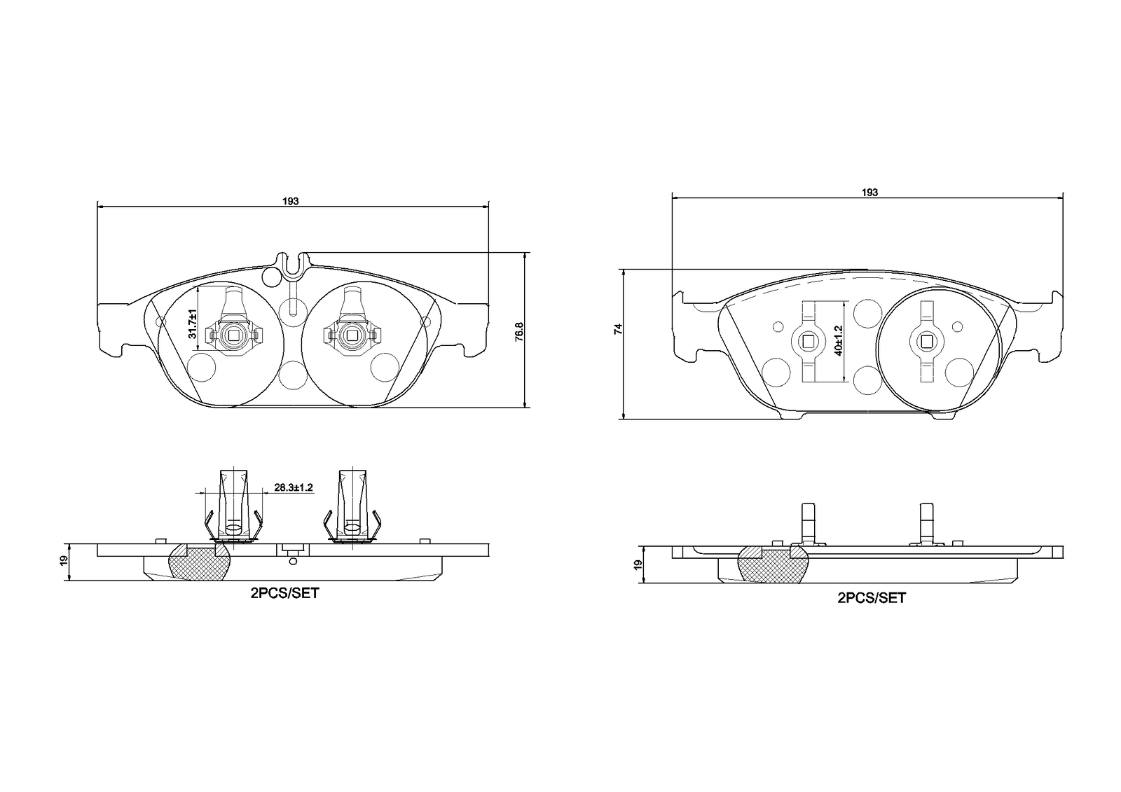 Front BREMBO P 50 106 Brake Pad Set, disc brake for MERCEDES-BENZ