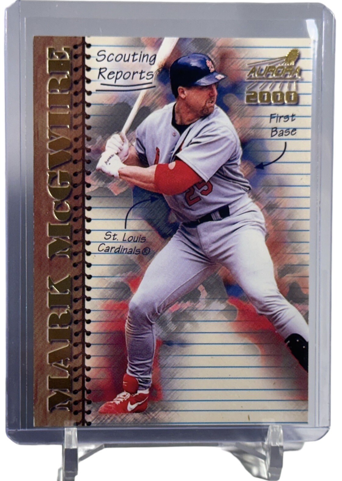 2000 Aurora Scouting Report Mark McGwire St. Louis Cardinals Card #16 W/Top Load