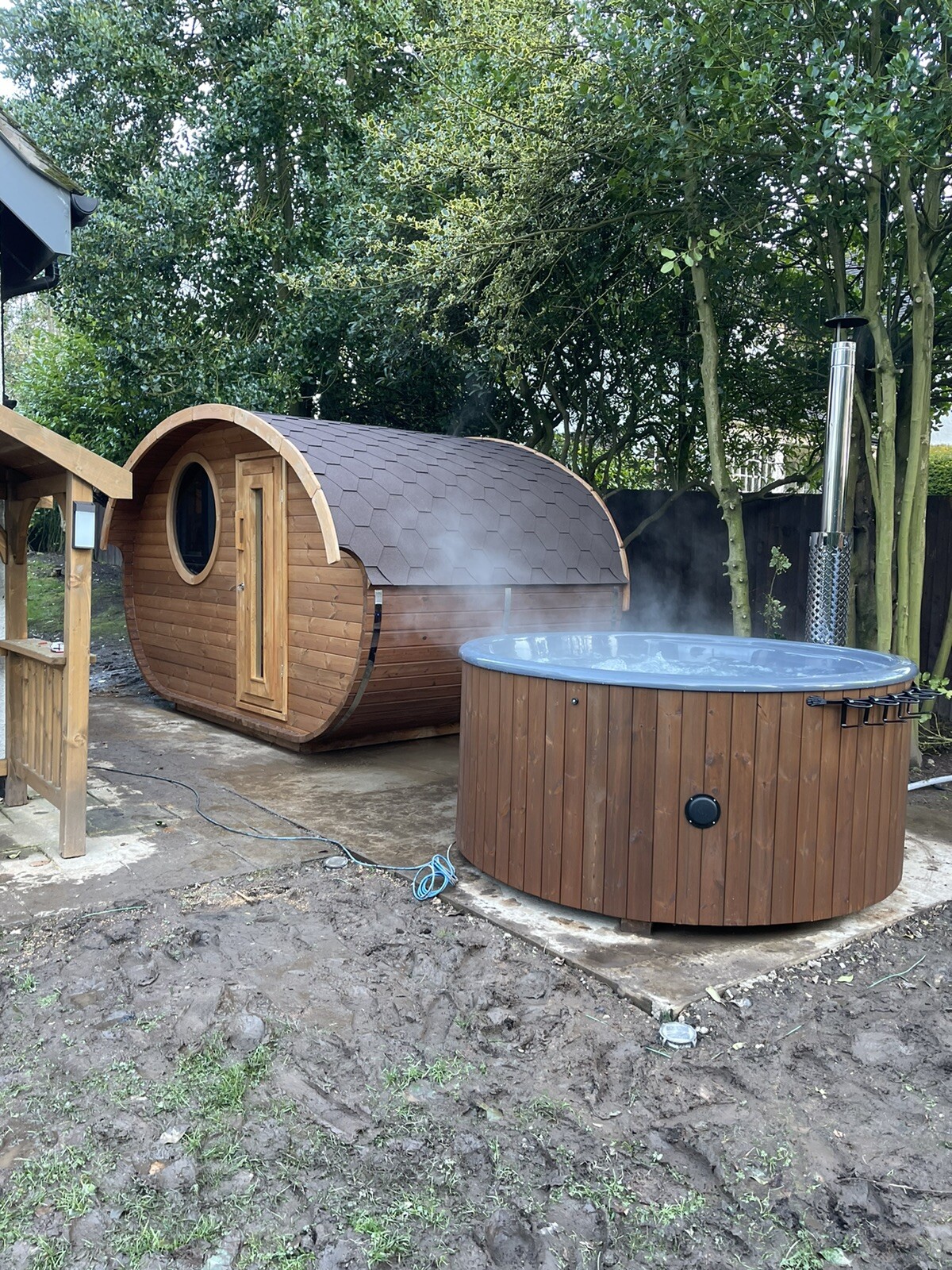 Outdoor Sauna Garden Sauna Oval sauna spa electric wood burning stove | eBay