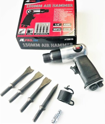 #ad ATE PRO PROFESSIONAL 150MM AIR HAMMER W 4 CHISELS HOSE TOOL IMPACT #13015 $29.99