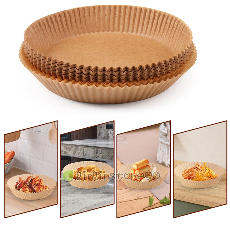 Air Fryer Liners, 100 PCS Disposable Paper Liners, Non-Stick Silicone Oil-proof