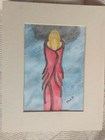 Original Artwork Painting, Matted "Inocculation" 5"x 7" signed Outsider Art — photo 6
