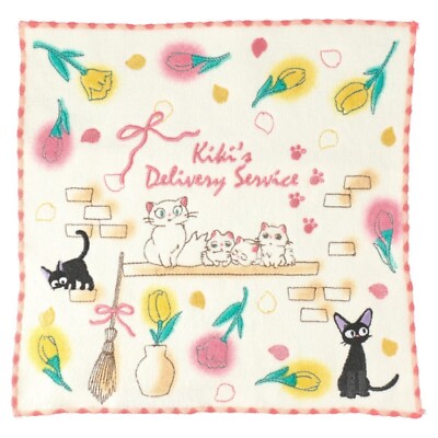 Kiki's Delivery Service Cotton Mini Hand Towel Jiji Take a Break Studio Ghibli