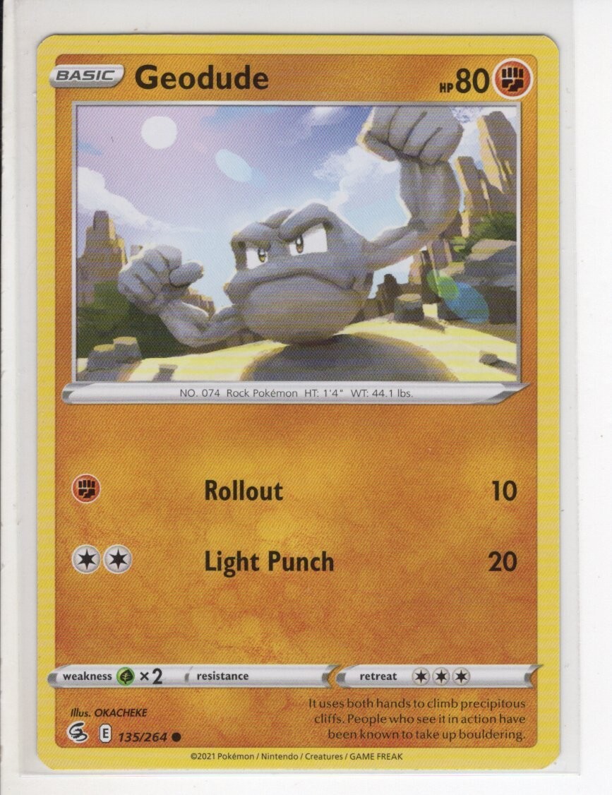 GEODUDE FUSION STRIKE SET POKEMON CARD 135/264 NM/M